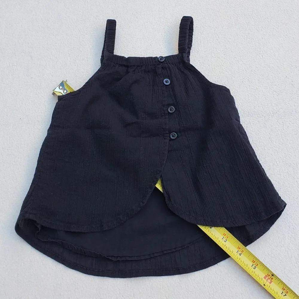 Old Navy black flowy open back tank top Size 4T